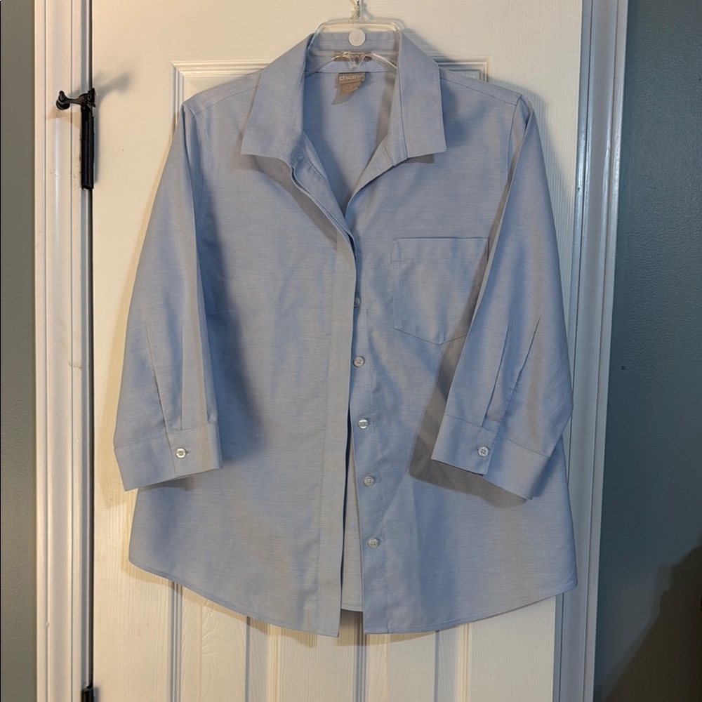 Chico’s No Iron™ 3/4 Sleeve Stretch Shirt Size 1 NWOT